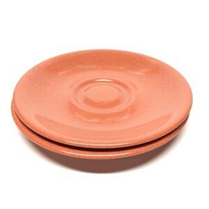 2 Russel Wright Residential by Northern Melamine Melmac Saucers Coral/Salmon MCM